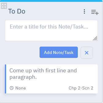 Storyfyre Notes & Tasks Note/Task/Text Add