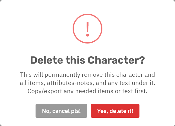 Storyfyre Characters: Character Remove