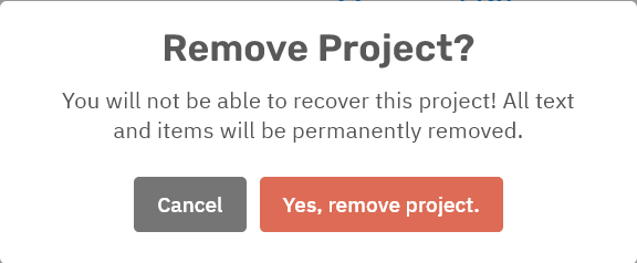 Storyfyre Project: Remove Project