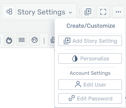 Storyfyre Top Menu Ellipsis Create Menu