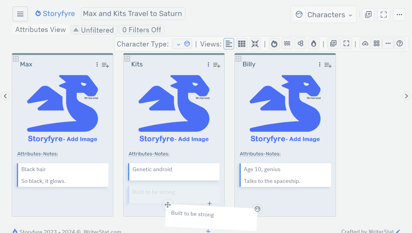 Storyfyre Characters: Character Attribute Move/Drag Off Screen