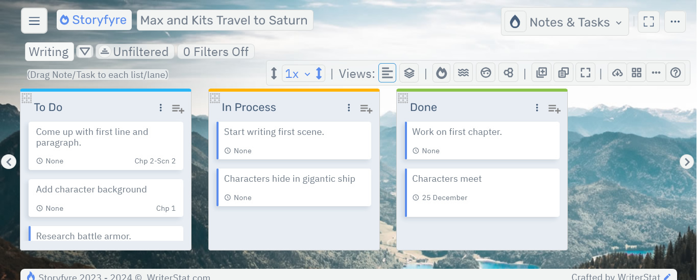 Storyfyre  Notes & Tasks