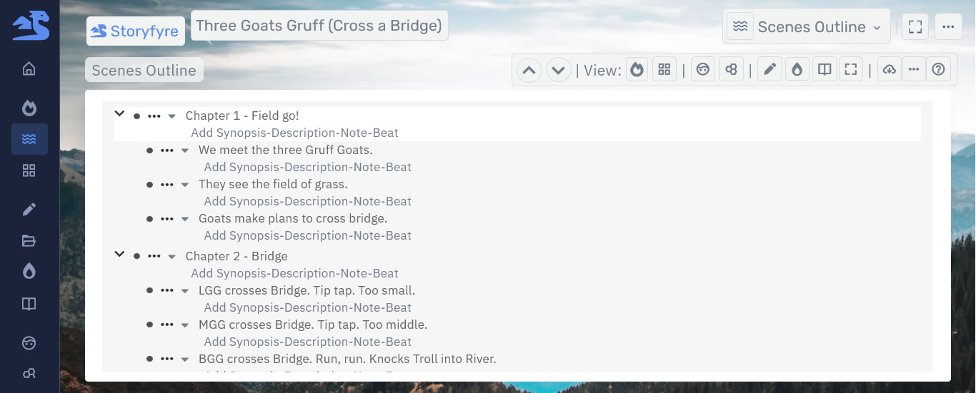 Storyfyre Left Hand Hover Action Menu